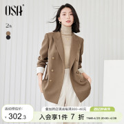 osa欧莎黑色职业正装，西装外套女初秋装，2023年休闲气质小西服