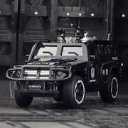 儿童金属警察装甲车 合金反恐车模型 声光回力滑行小汽车玩具