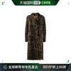 香港直邮潮奢 YVES SALOMON 女士双排扣豹纹大衣