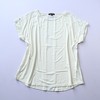 欧美夏季女士圆领短袖拼接t恤衫时尚简约个性微弹套头衫y4