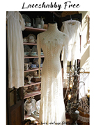 爱德华时期vintage镂空刺绣，蕾丝立体花朵，古董裙长袖连衣裙