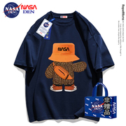 NASA联名夏季美式重磅纯棉短袖T恤男潮牌宽松百搭圆领五分袖