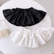 女童白色短裙夏装宝宝半身裙，外穿黑色裙子，婴儿小童裙裤防走光