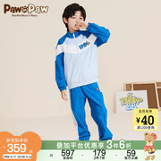 PawinPaw卡通小熊童装夏季男童儿童梭织运动套装拼接撞色
