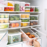 日本进口冰箱专用水果，保鲜盒家用带盖子蔬菜，食品级塑料密封盒套装