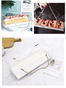 烘焙包装糕点盒长方形手提西点包装盒透明慕斯瑞士蛋糕卷盒半卷盒
