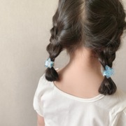 韩国蓝色公主发圈五角星，流苏皮筋头饰儿童，时尚宝宝头绳发饰