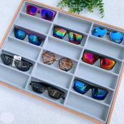 木质眼镜货架眼镜展示盒太阳镜展示架子光学近视眼镜陈列道具托盘