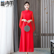 唐装女中国风夏季时尚，复古女装茶服薄款改良汉服古装旗袍连衣裙