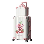 卡通fufu熊行李箱女粉色可爱风，登机拉杆箱铝框高级静音抗震旅行箱