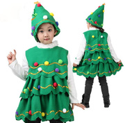 圣诞节儿童服装女童cos服饰，圣诞树装扮幼儿园宝宝，舞台表演出衣服