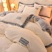 加厚法莱绒四件套冬季床上用品保暖牛奶绒被套罩珊瑚绒床单床笠款