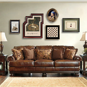 美式客厅装饰画沙发背景墙挂画法式壁画高级感轻奢治愈系组合墙画
