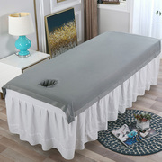 美容院床单铺床巾棉面料，柔软舒适单件，易洗易干垫床巾开洞大浴巾