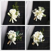 韩式西式结婚新娘新郎胸花婚礼手腕花白色森系伴娘姐妹团襟花西装