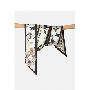 「知雾原创」手绘茱萸花~设计感丝巾小长条，飘带女发带绑包包丝带