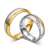 韩版时尚饰品钛钢情侣戒指，简约微镶锆石，情侣男女对戒指环cr-035