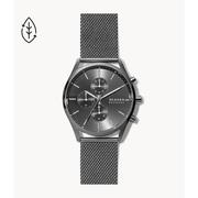 全球购诗格恩skagenskw6608男款腕表时尚，黑钢带三眼手表