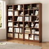 实木书架一体靠墙简易书柜，组合落地家用客厅儿童多层收纳架置物架