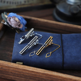 礼盒装个性复古百搭领带夹，简约型铜质绅士风，男士西装配件礼物