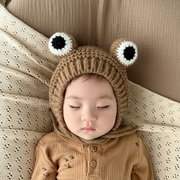 宝宝帽子冬款系绳护耳包头帽(包头帽)可爱超萌婴幼儿套头帽，冬季保暖包头帽(包头帽)