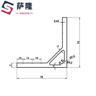 7878新爆品萨隆工业角支架铝型材直角配件角码支架角支角铝90度品