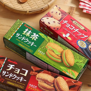 日本进口富璐达抹茶巧克力牛奶，味杏仁曲奇夹心饼干休闲零食装
