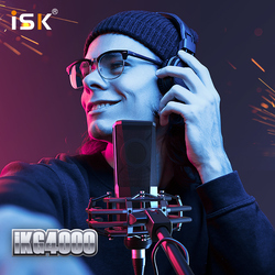 ISK IKG4000专业电容麦克风 主播录音棚唱歌直播声卡专用设备话筒