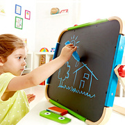 hape儿童画板磁性磁力小黑板宝宝双面写字板家用白板涂鸦画架木制