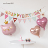 ins猫咪铝膜气球卡通装饰女童公主生日布置周岁气球装饰场景