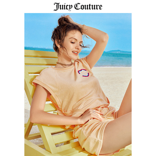Juicy Couture橘滋T恤女2023春季美式休闲运动圆领短袖卫衣