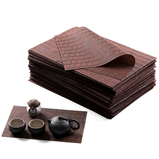 功夫茶具茶道零配件茶盘保护垫，茶席竹席纤维耐磨茶帘隔茶杯垫