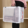 jeko透明塑料收纳箱手提式收纳盒衣服床底整理箱，衣柜内储物箱18l