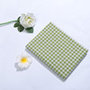 绿色格子棉麻布料亚麻，布料格子布料diy手工，制作布头处理