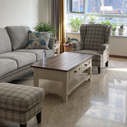 美式复古全实木，家用客厅茶几电视柜，组合地中海风格家具