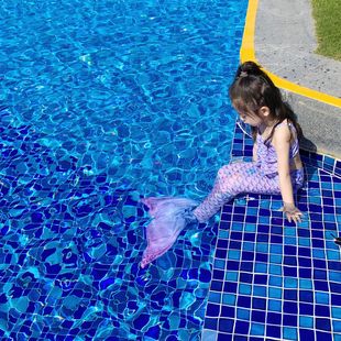 美人鱼泳衣儿童节礼物公主裙人鱼，尾巴游泳服装女童分体式衣服泳装