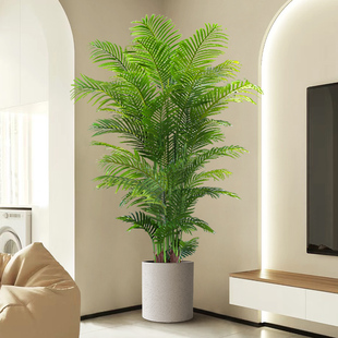 仿真绿植高端轻奢散尾葵，落地盆栽假花树室内客厅，装饰摆件仿生植物