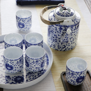 釉下青花瓷提梁壶景德镇陶瓷茶具套装家用整套中式泡茶壶茶杯