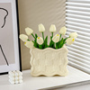 简约现代创意陶瓷花瓶轻奢客厅装饰摆件玄关餐边桌郁金香仿真假花