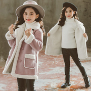 女童时尚冬天棉衣八到九至十岁中大童小女孩中长款13洋气呢子大衣