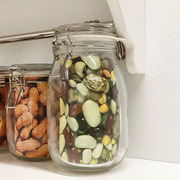 宜家厨房考肯附盖罐透明食品，玻璃储物罐储存罐玻璃瓶密封罐