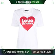 香港直邮MOSCHINO 莫斯奇诺/女士心形图案logo印花T恤/W4F154AM44