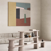 侘寂赤贫风莫兰迪现代装饰画样板房客厅沙发背景抽象手绘油画挂画