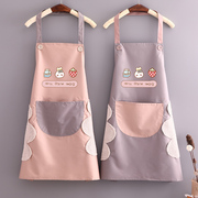 时尚韩版家用厨房围裙防水防油无袖可擦手女工作服奶茶店围腰定制