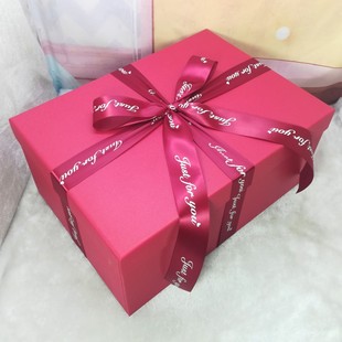 高档红色盒圣诞超大号，生日礼物盒婚纱衣服长裙零食包装盒定制