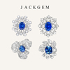 JACKGEM珠宝 繁花似锦 天然皇家蓝蓝宝石18k金蓝色宝石戒指女A3