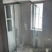 方形转角直角不锈钢屏风淋浴房，卫生间干湿分离隔断玻璃推拉浴室门