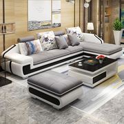 沙发客厅简约现代可拆洗转角皮布沙发，组合整装大小户型乳胶款沙发