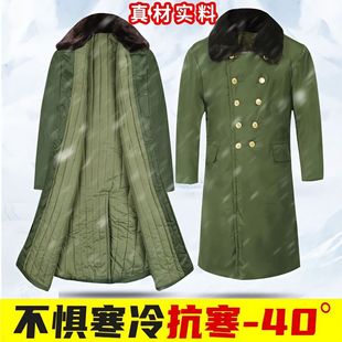 军绿色大衣男冬季长款加厚加绒劳保保暖防寒保安棉袄东北棉袄大衣
