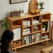 实木书柜矮柜组合榉木书架，儿童书柜储物柜日式简约现代收纳柜